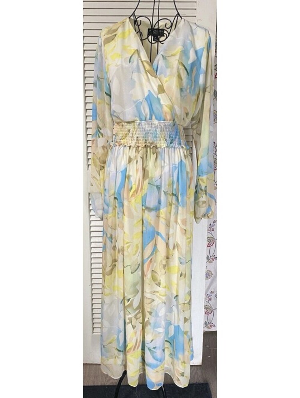 Laundry By Shelli Segal Los Angeles Floral Pastel Flowy Maxi Dress Wedding Guest - Picture 2 of 16